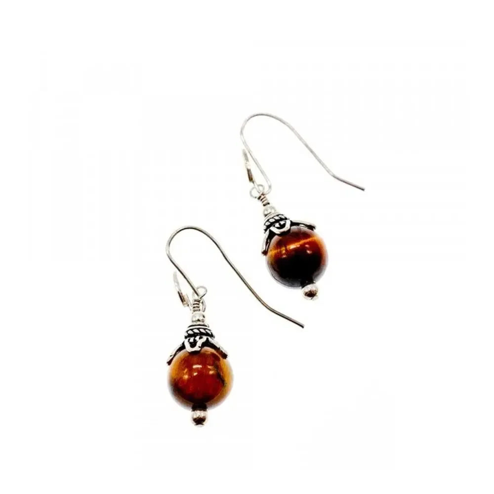 Vintage 925 Sterling Silver Agate Earrings